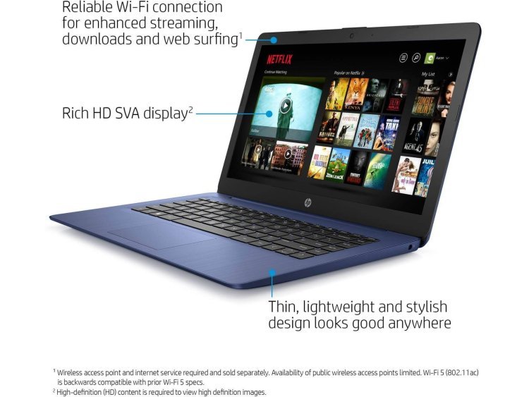 Ноутбук HP Stream 14-CB171 Celeron N4000, 4 GB RAM, 64 GB eMMC, 14", Win10, Blue (USA)